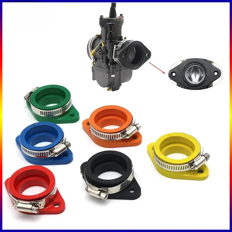 Adaptateur de carburateur de moto, Interface de couleur adhésive universelle PE PWK21-34mm, collecteur d'admission d'air, démarrage UTV ATV moto