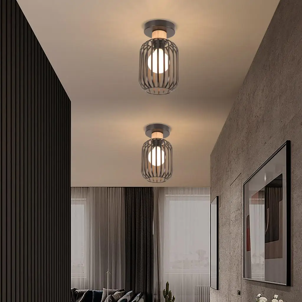 

Ретро промышленный подвесной светильник с абажуром, скандинавская металлическая клетка, потолочные светильники, лофт, кухня, винтажный регулируемый подвесной светильникE27