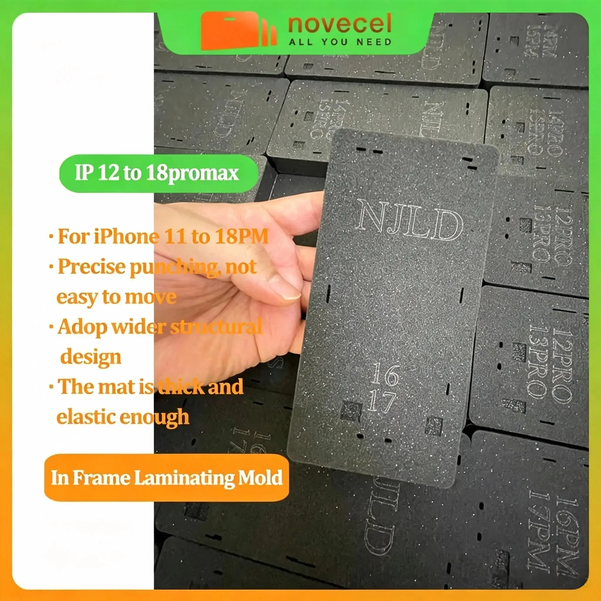 New In Frame Laminating Pad For iPhone 11 12 13 14 15 16 17 18 Pro Max LCD Screen Glass Location Laminate Mold Mat Repair Tools