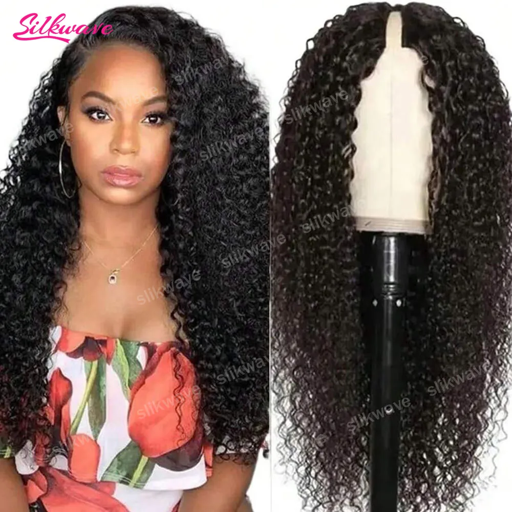 

Curly V Part Human Hair Wig Upgraded U Part Wig No Leave Out Glueless Wigs Easy To Wear Deep Wave V Shape Clip In Vpart Wigs