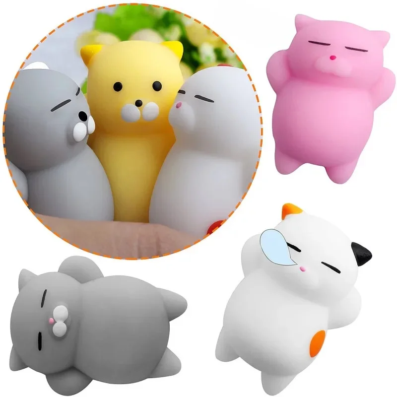 Jouet Mochi Souple à Presser pour Chat, Mini Animal Mignon, Cadeau de ixd'Anniversaire, Remplissage d'emouf de Pâques, Salle d'Irritation, Récompense