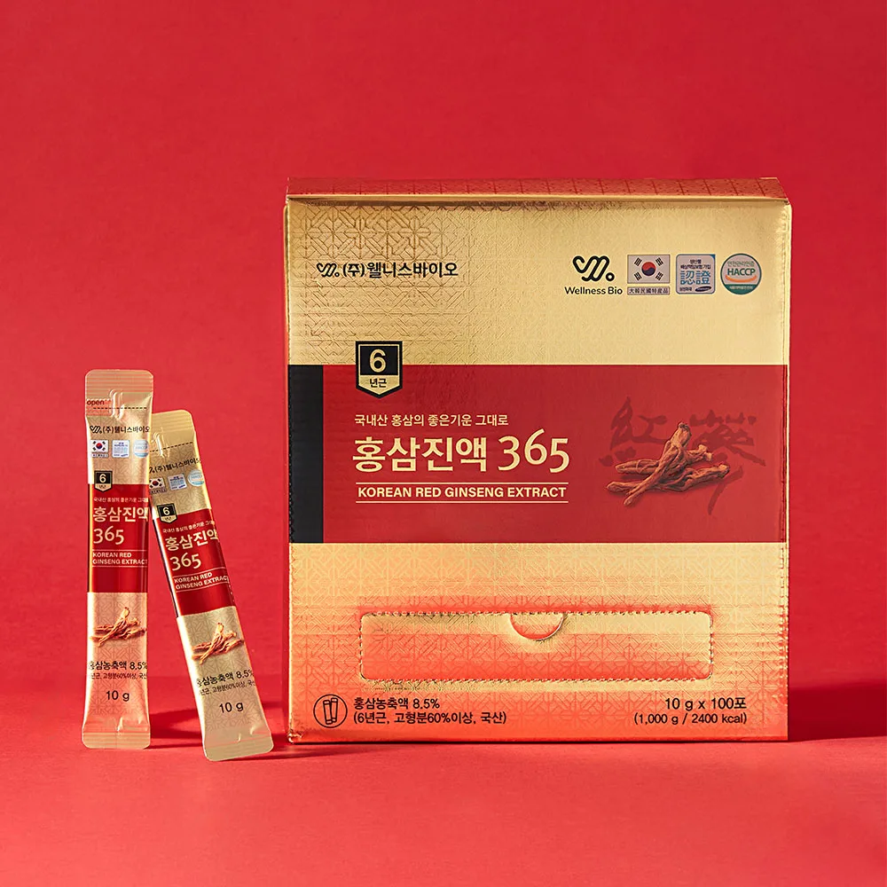 Wellness Vio 6 years long red ginseng powder 365 stick 10G, 100