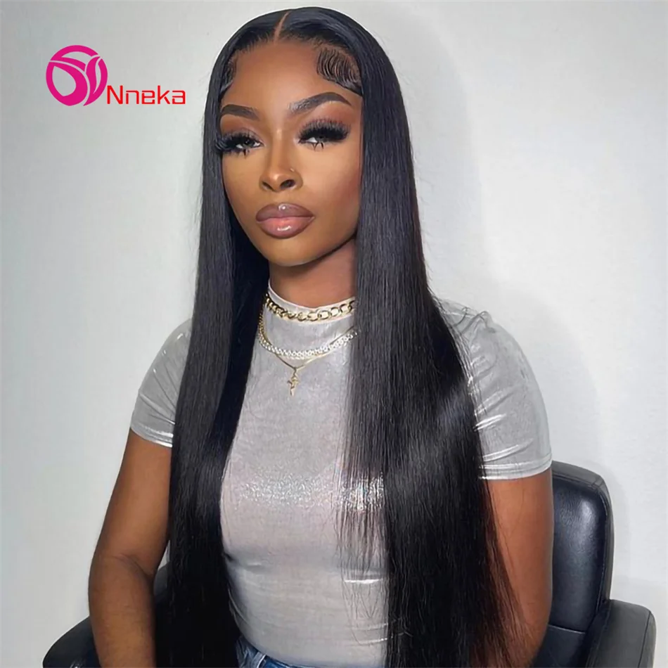 

200% Density Brazilian Straight Human Hair Wig 4x4 HD Lace Closure Wig Pre Plucked Glueless 5x5 Straight Closure Wig For Women