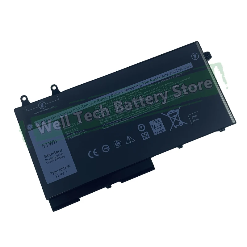 11.4V 51Wh R8D7N Laptop Battery For Dell Latitude 5400 E5400 5410 E5410 5500 Precision 3540