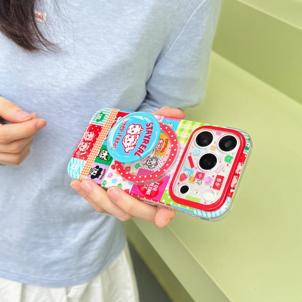 New 2026 Cute Cartoon Magnetic Phone Case For iPhone 15 16 17 Pro Max Cover With Magsafe Shockproof Cover Protection Girls Gift
