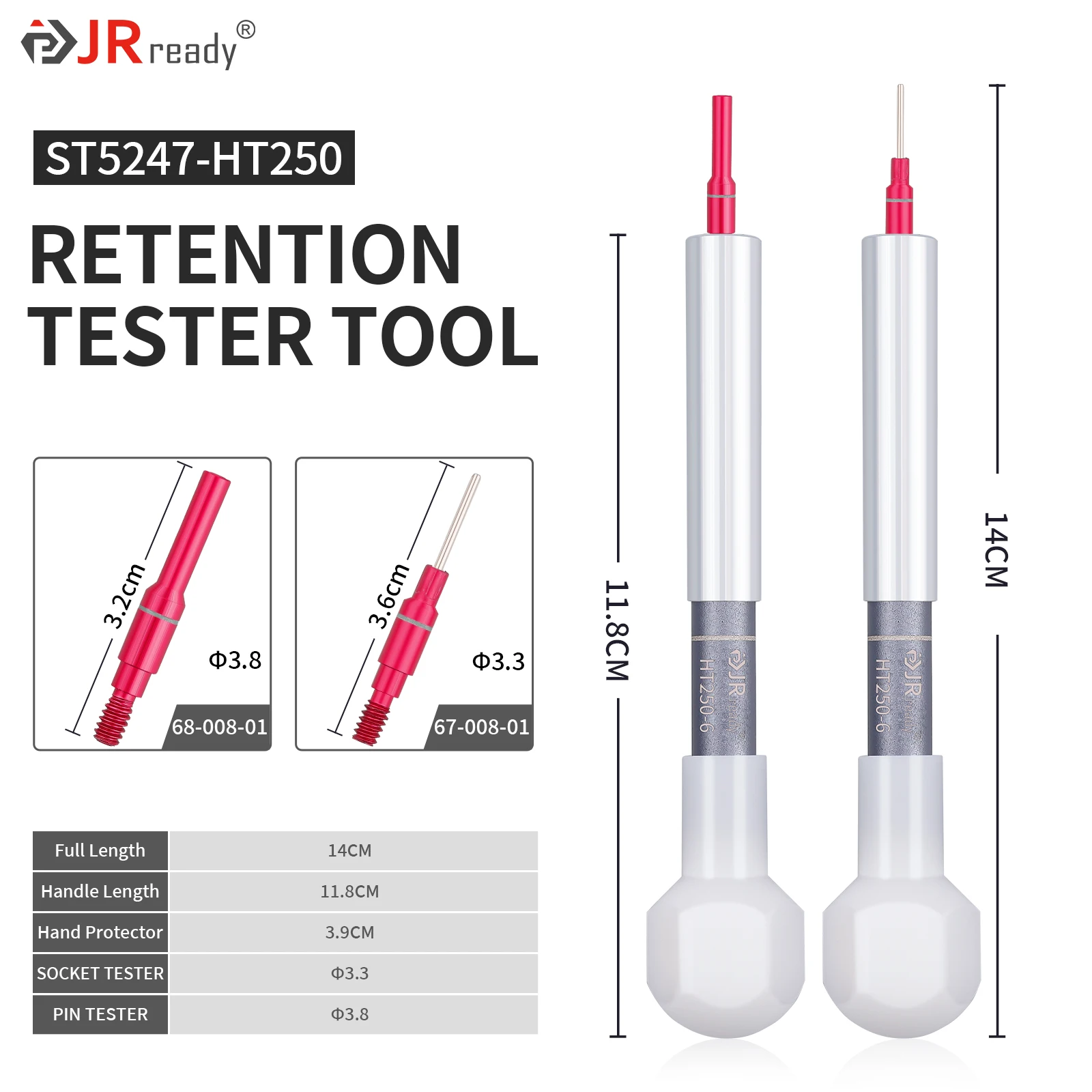 JRready Retention Dynamometer Tool HT250-6 Connector Inspection Tool Adjustable Retention Test Tool in Electrical Connectors
