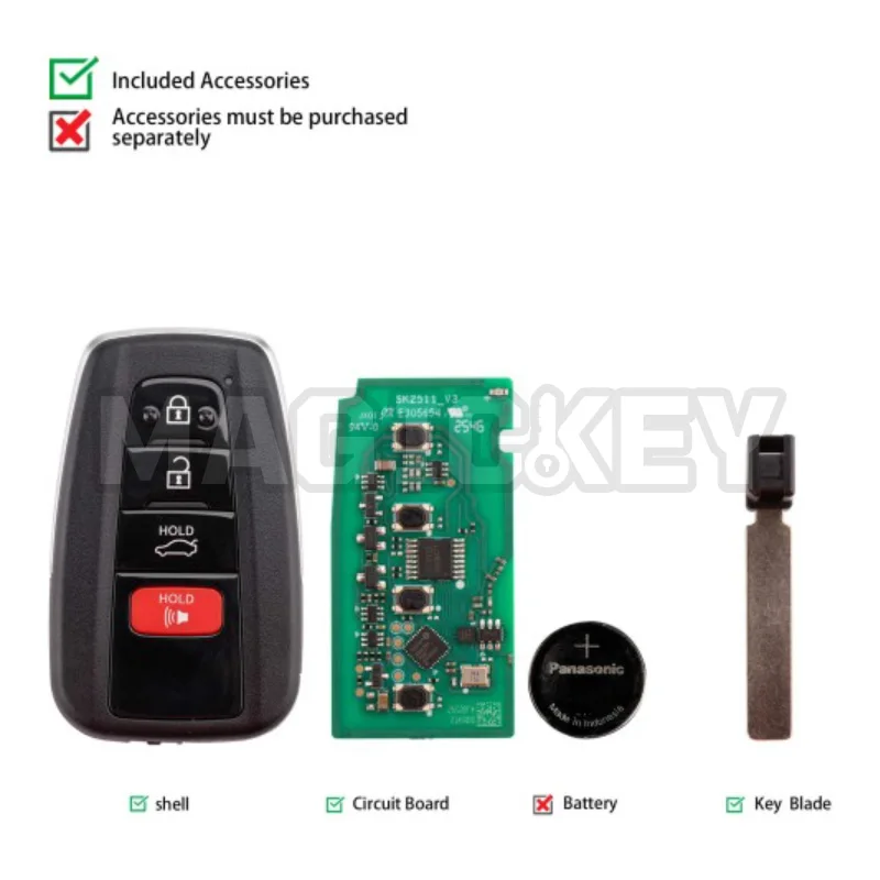 AUTEL IKEYTY004AL 4 Buttons 315/433 MHz for Toyota 4D & 8A Smart Key