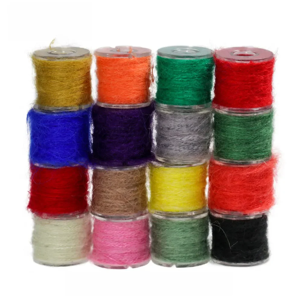 Bimoo 20 jardów Leech Mohair Yarn Syntetyczna żyłka do dubbingu Nimfa Scud Leech Streamer Body Fly Materiał do wiązania przynęt na pstrągi — zdjęcie 2