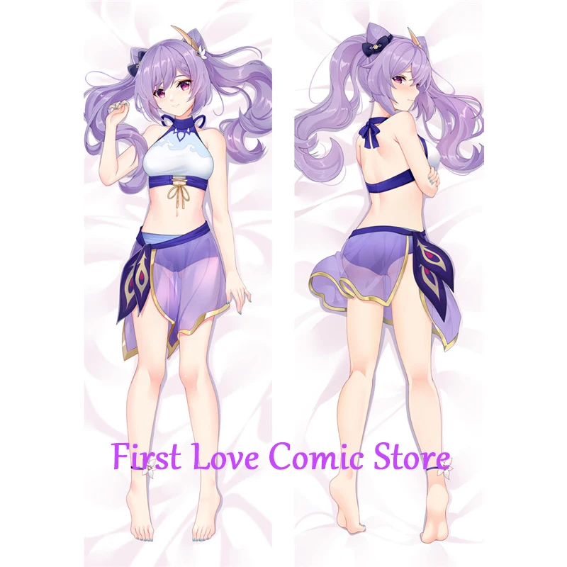 

Dakimakura Anime Pillow Cover Keqing (Genshin Impact) Double Sided Print Life-size Body Decoration