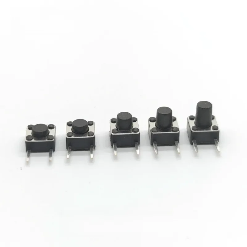 50 SZTUK 6x6mm Boczne 2-pinowe przełączniki przyciskowe Mini Panel PCB Chwilowy dotykowy przełącznik taktowy DIP 2pin 6x6x4.3/5/6/7/8 MM 6*6*4.3MM — zdjęcie 2