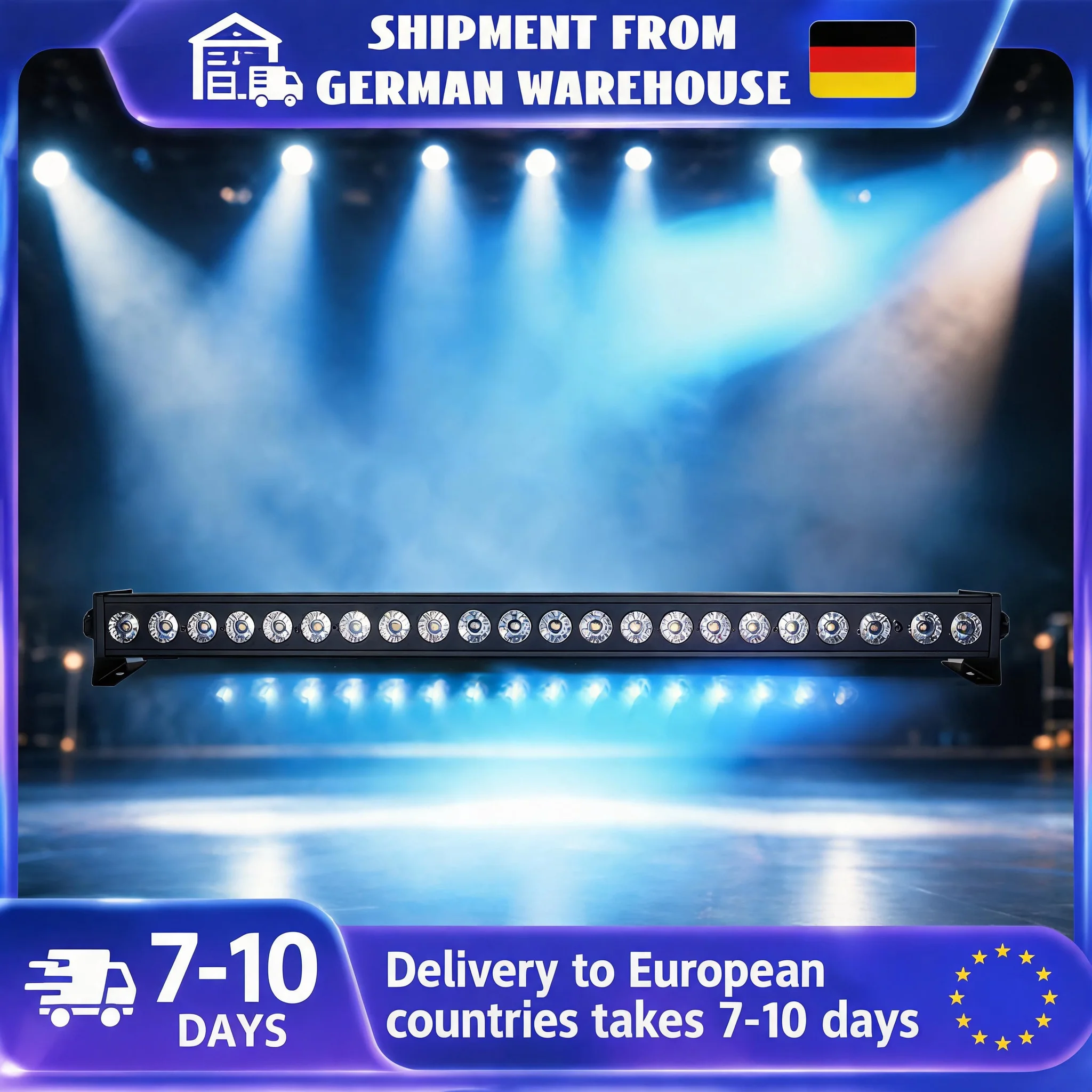 Barre de projecteur LED professionnelle Chunming 4-en-1 80W 24x3W RGB 3-en-1 pour éclairage de scène extérieur, mariage, fête et événements