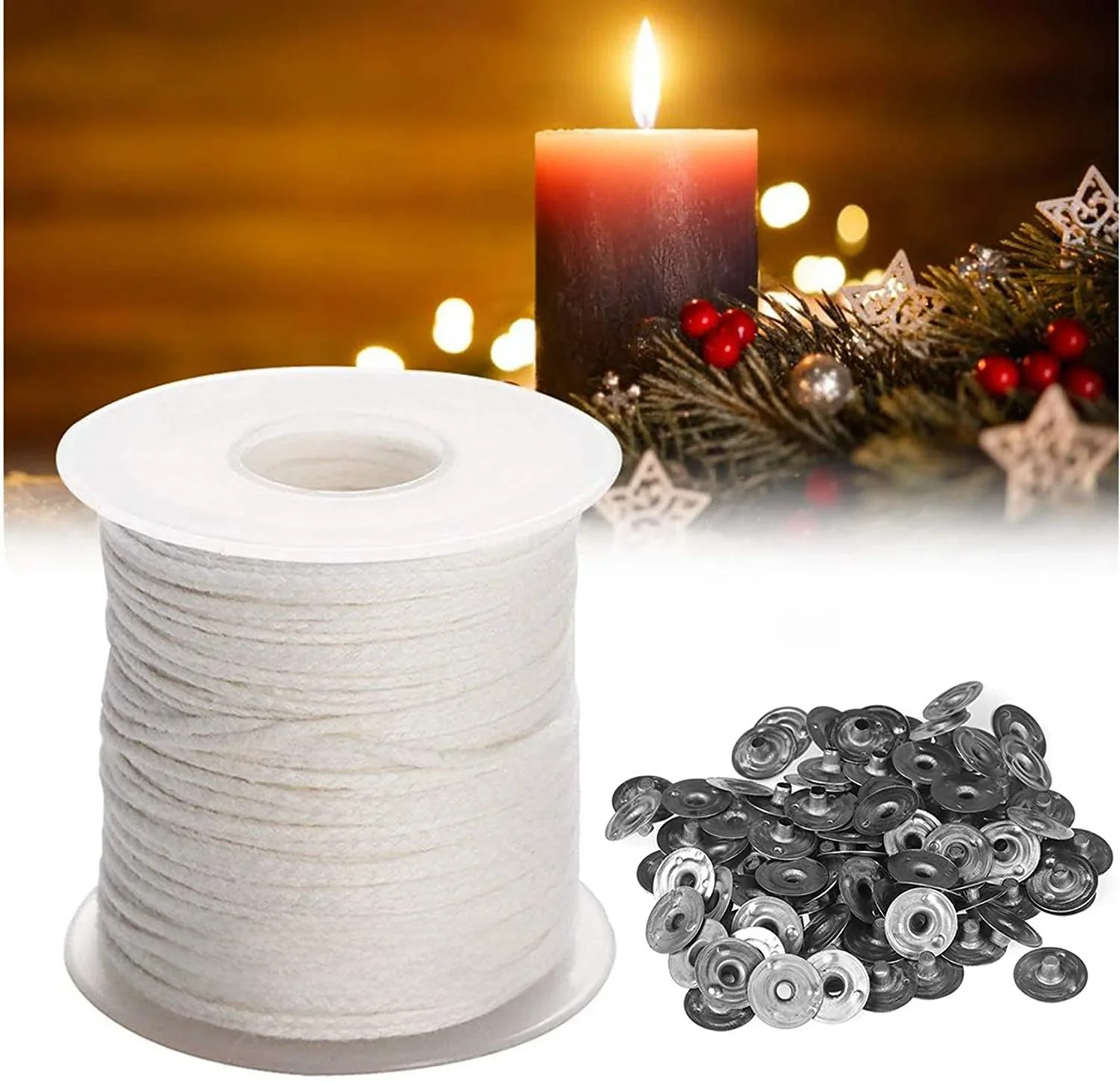 Pavio de algodão para fabricação de velas, Núcleo de cera DIY Pavio de vela longa, Acessórios para