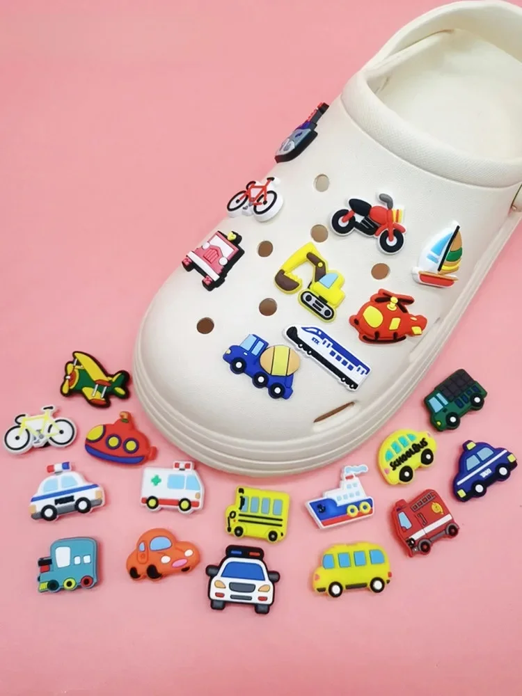 AliExpress UK LIN KING Kawaii Car Plane Bike Excavator PVC Shoe Charms Clogs Accessories Ornaments Diy Buckle Decorations Unisex Kids Xmas Party Gifts