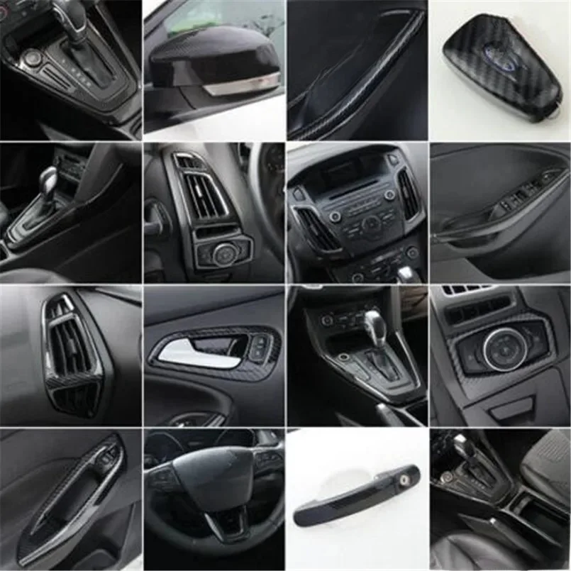 Samochód stylizacji biegów panel uchwyt na kubek klamka kierownica odpowietrznik ozdobna poszewka dla Ford Focus 3 mk3 2015-2018 — zdjęcie 2