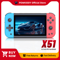 Powkiddy X51 5.0-inch IPS 800*480 Screen Retro Handheld Game Console Supports HD Output Multiplayer Children's Gifts.