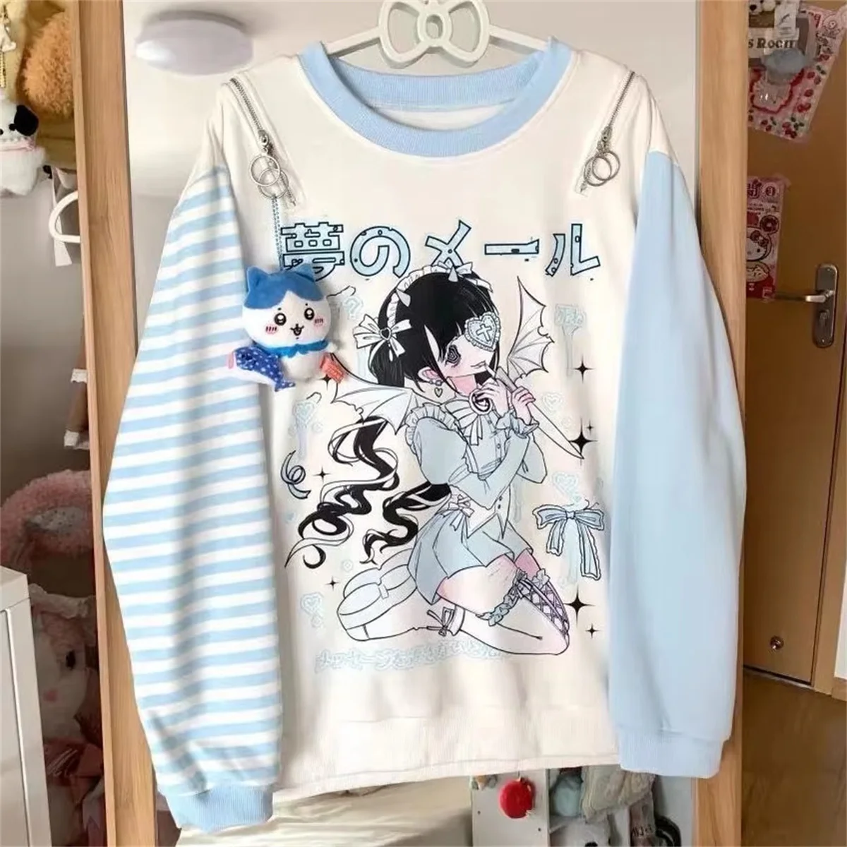 2026 Harajuku Kawaii Sweatshirts Damen Oberbekleidung Subkultur Pullover Langarm T-Shirts Damen Casual Y2k Kleidung Koreanische Tops – Detail 5