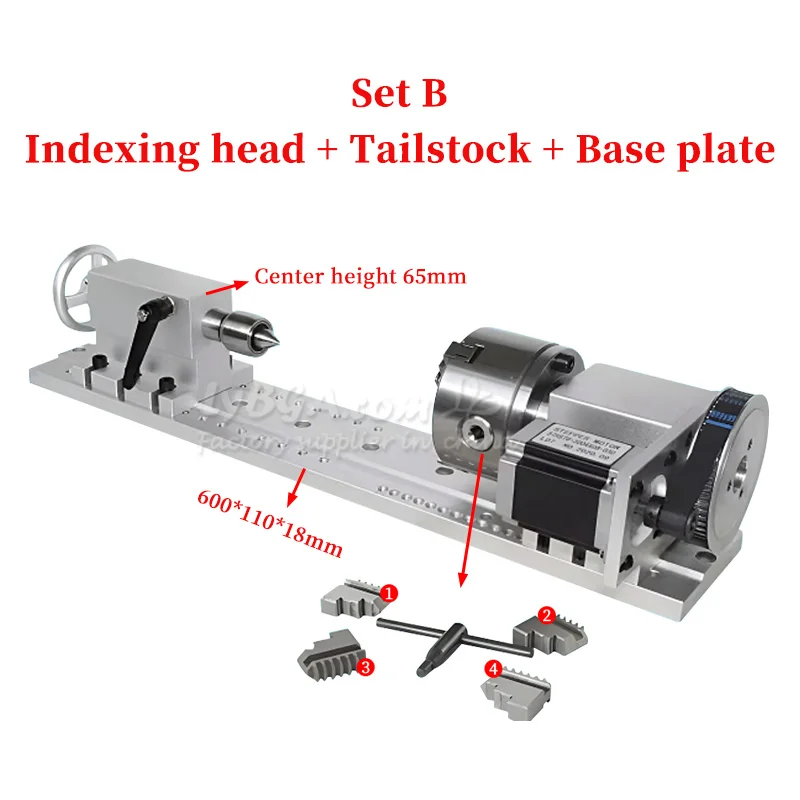 K5M-6-80A CNC Fourth Axis Rotation A-Axis with Chuck 80mm 3-Claw 4-Claw Dividing Head for 57mm Nema23 Motor CNC Milling Machine