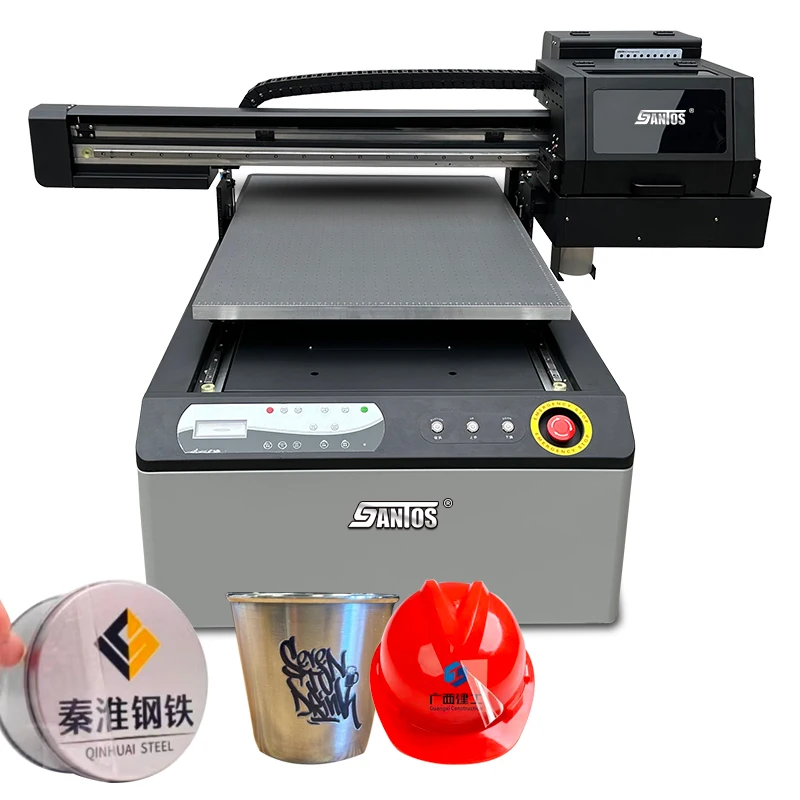 High Speed 6090 uv flatbed printer Dual Head Three Head I3200U1 Xp600 uv flatbed printer CMYK White Varnish brighten color