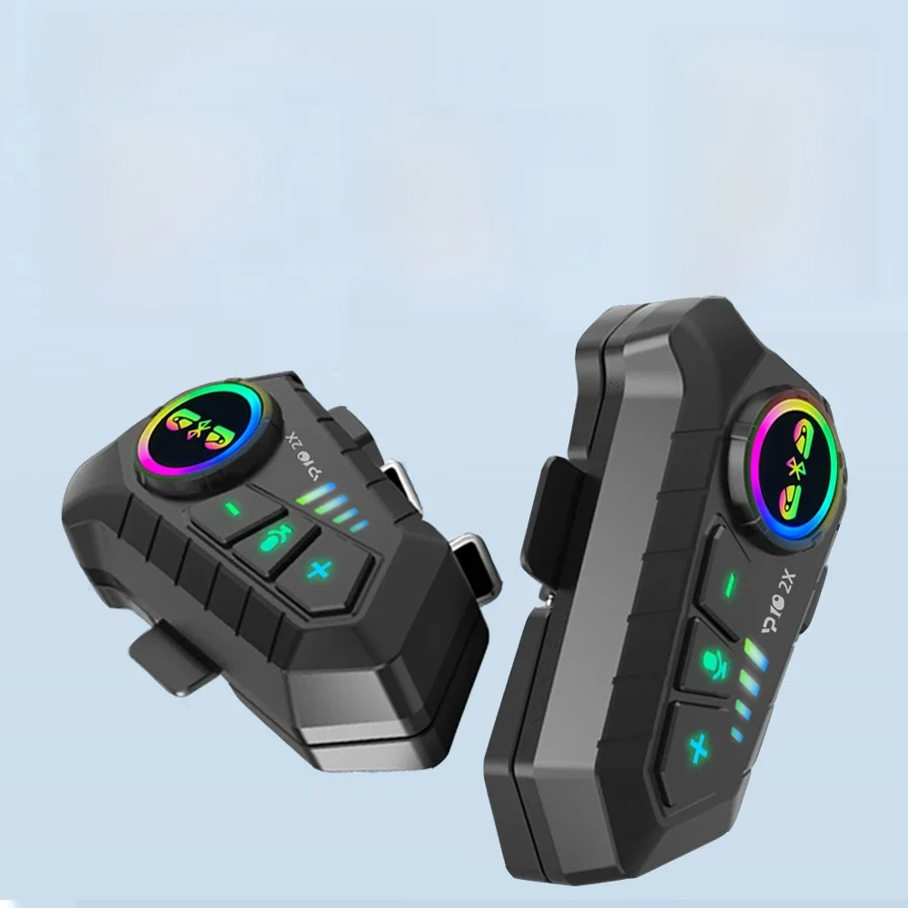 KEBIDUMEI 1/2x Motorrad-Intercom-Headset Helm BT 5.3 für 2 Fahrer Interkommunikator 300M Wasserdichter Musik-Sharing-Interphone