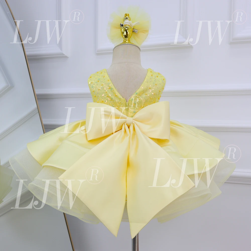 Baby First Birthday Dress Baby Party Frock Baby Wedding Dress Toddler Party Gown Fashionable sequined princess dress for girls