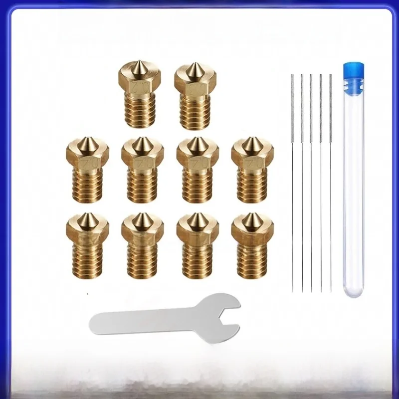 10-teiliges V6-Düsen-Set für E3D V5 V6 Hotend, 0,2/0,3/0,4/0,6 mm Düsen-Set für ANYCUBIC I3 Mega A8 Prusa I3 MK3/MK3S 3D-Drucker
