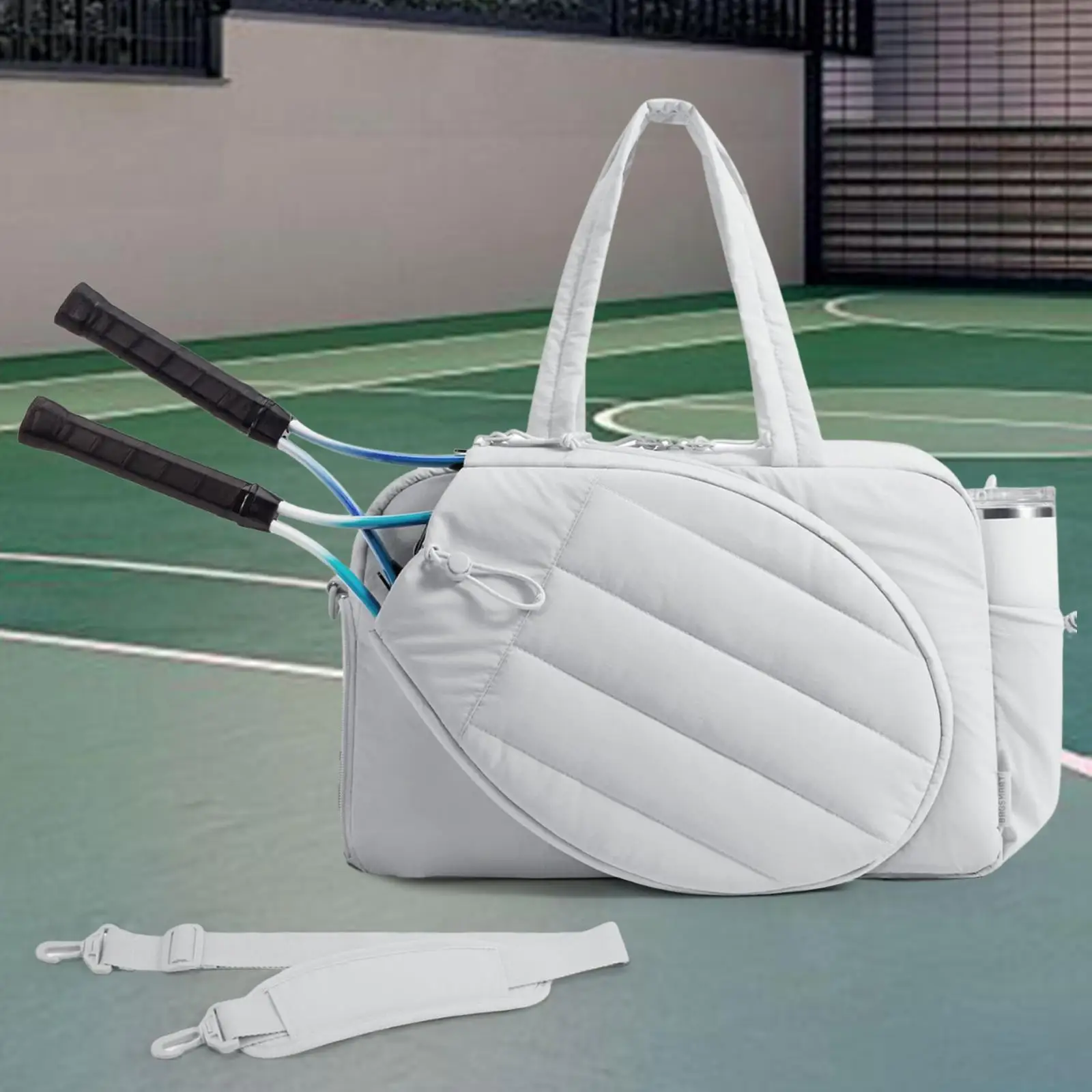 Women's Tennis Bag Tote for Overnight Weekend Trip Waterproof Tennis Racket Carrier with Spacious Storage Badminton Handbag