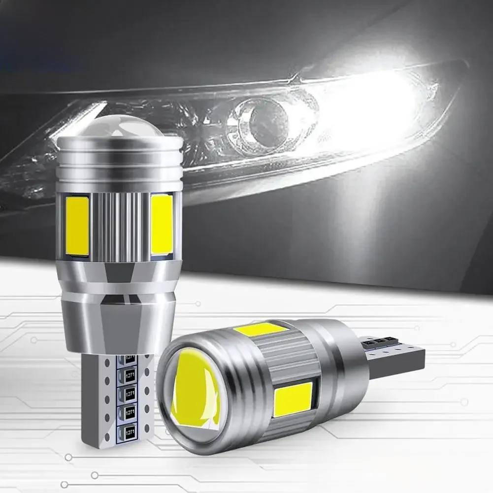 2x Samochodowa żarówka LED T10 W5W 194 LED Światło sygnalizacyjne 12V 6000K Lampy bagażnika Auto No Side 10SMD 5630 Błąd Claerance Wedge X2N9 — 2