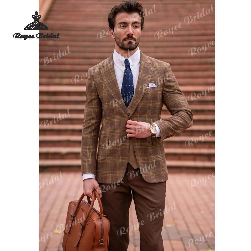 Streep driedelige enkele knop bruiloft herenpakken moderne slim ingerichte prom party kostuums kostuum homme mariage