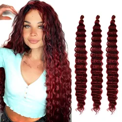 Synthetic Hair Extensions Deep Water Wave Crochet Hair Organic Hair Ocean Wave Twist Braiding Hair Extensions Curls For Women