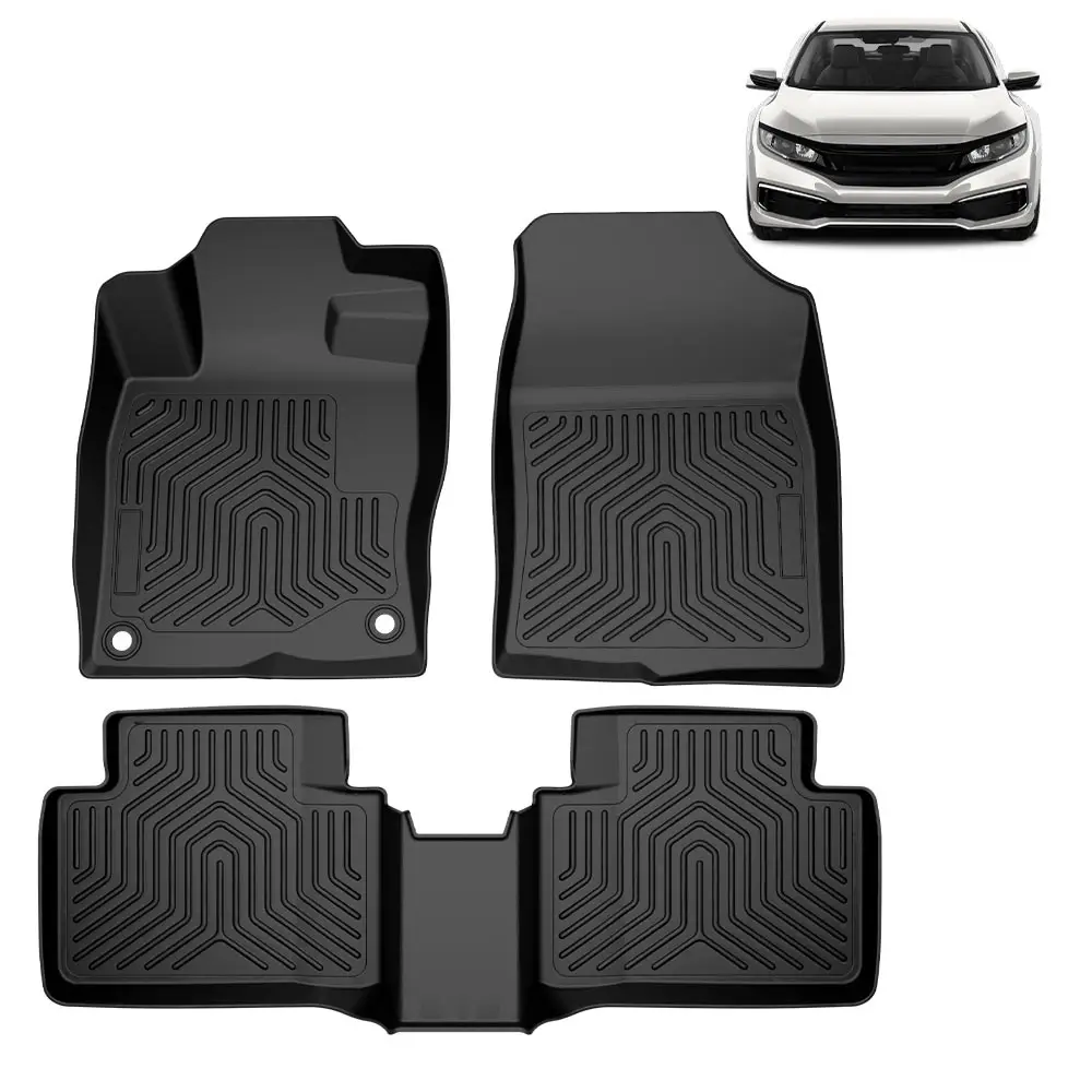 

Car Floor Mats Liners All-Weather Tpe Fit for 2016-2021 Honda Civic Sedan Coupe Hatchback Anti-Slip Easy Clean Waterproof