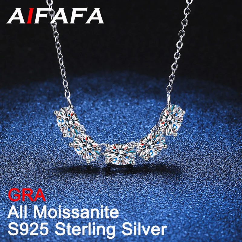 AIFAFA 2.5 Carat All Moissanite Necklace for Women Lady S925 Sterling Silver Pendant Oval Lab Diamond Neck Chain Wholesale