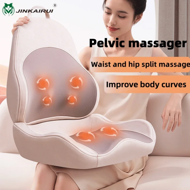 

Jinkairui Waist Hip Massage Chair Cushion Relaxing Back Massager Hip Heating Kneading Waist Pillow