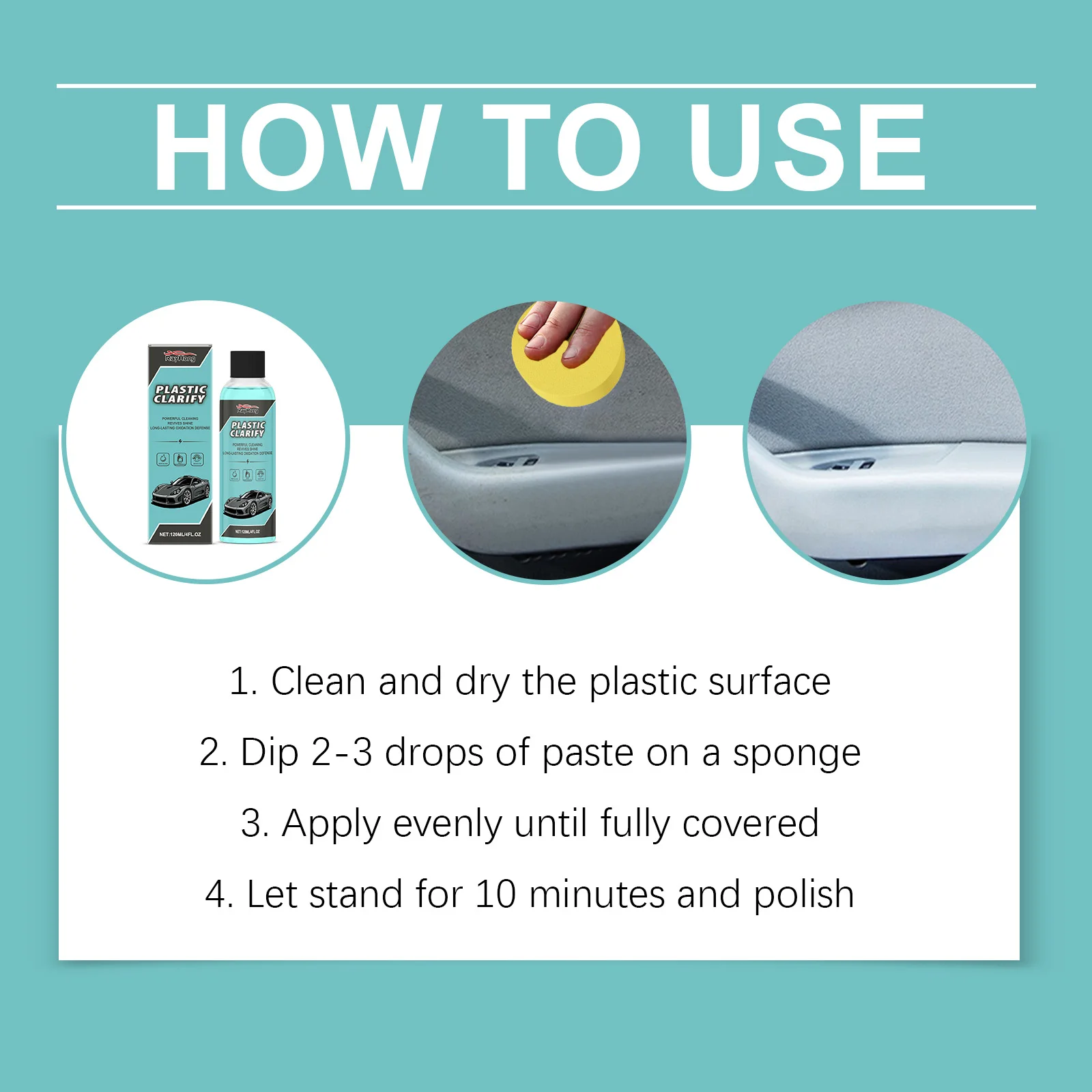 Rayhong سيارة البلاستيك استعادة رذاذ تنظيف الداخلية الغبار تلميع استعادة اللون الأصلي سطع رذاذ داخلي #4