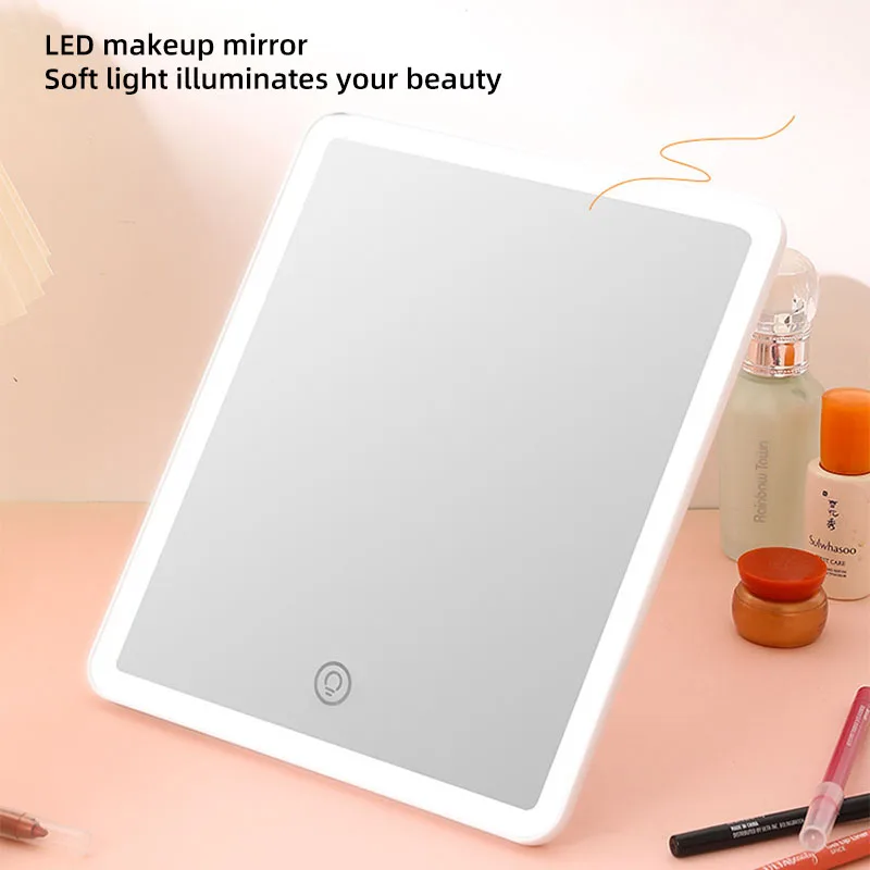 

LED makeup mirror with light desktop stand beauty mirror portable folding desktop mirror smart beauty mirror HD dressing mirror