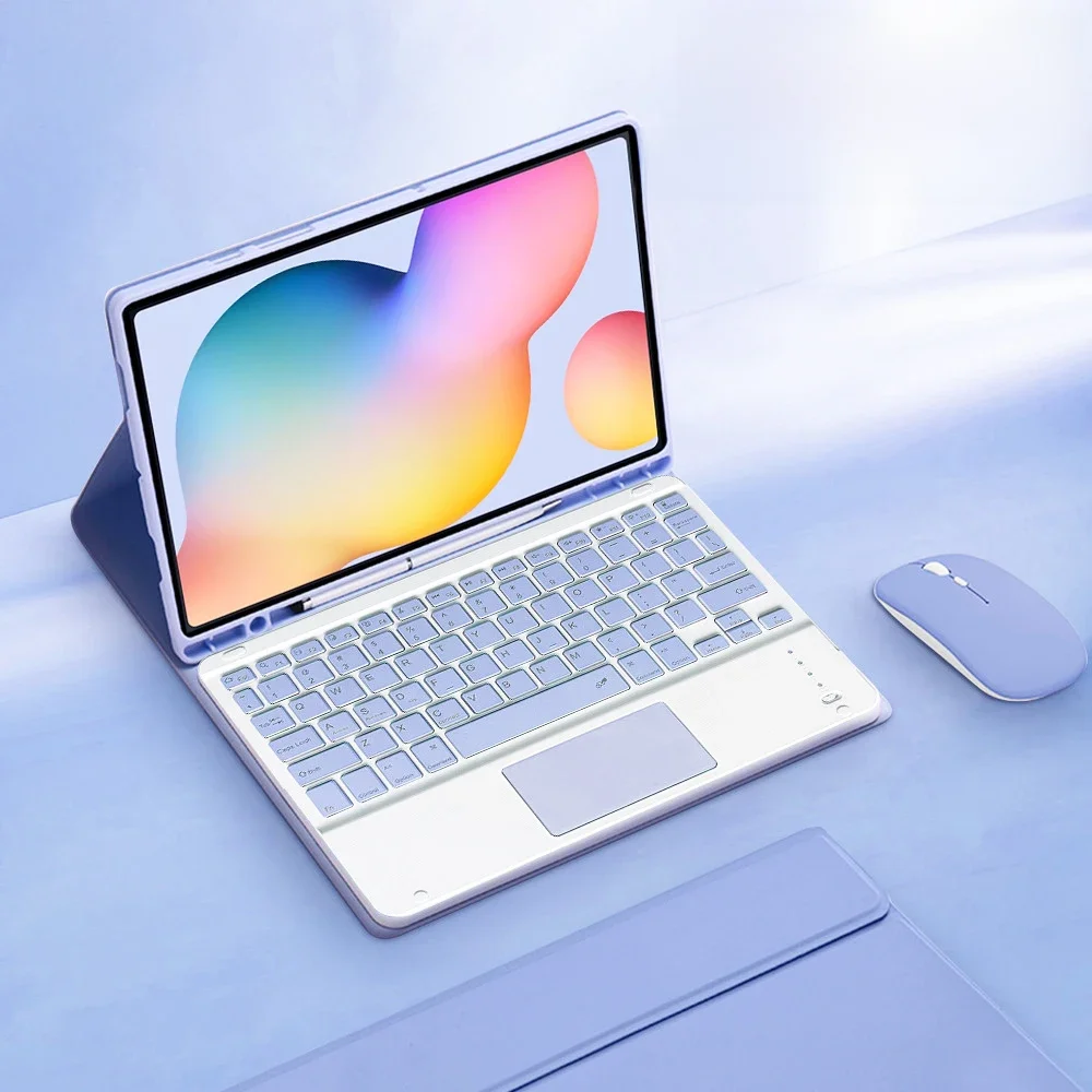 Capa de teclado destacável para Samsung Galaxy Tab S6 Lite, SM-P610, P615, P613, P619, 10.4"