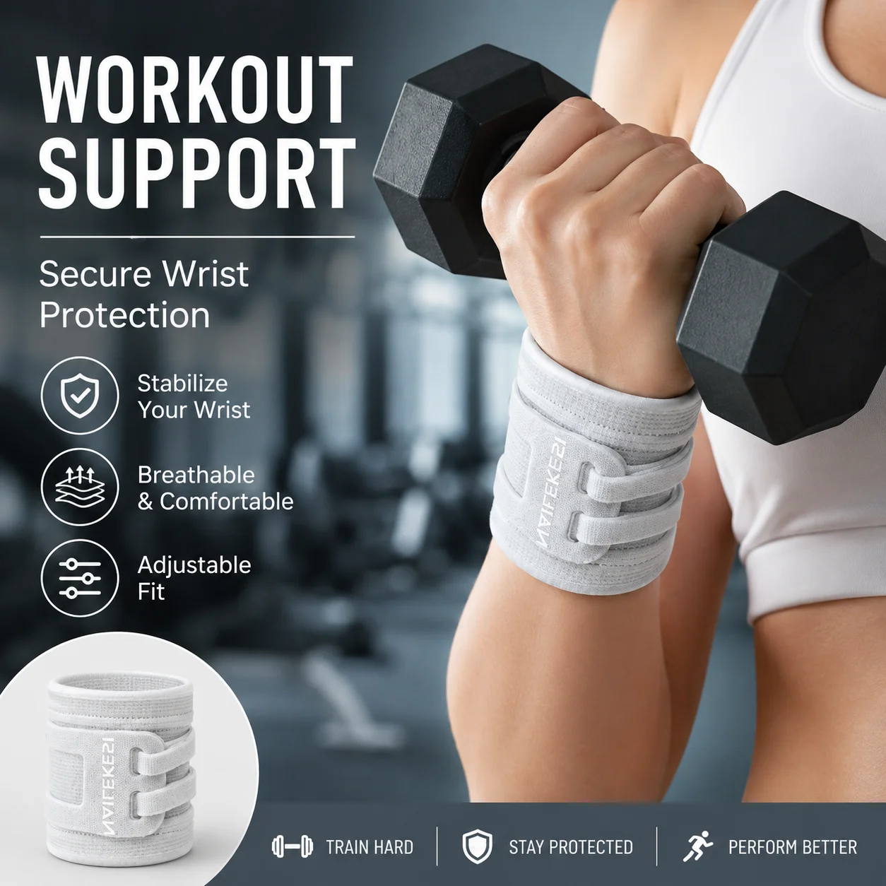 Wrist Wrap Support - Gym Wrist Wraps for Weight Lifting,