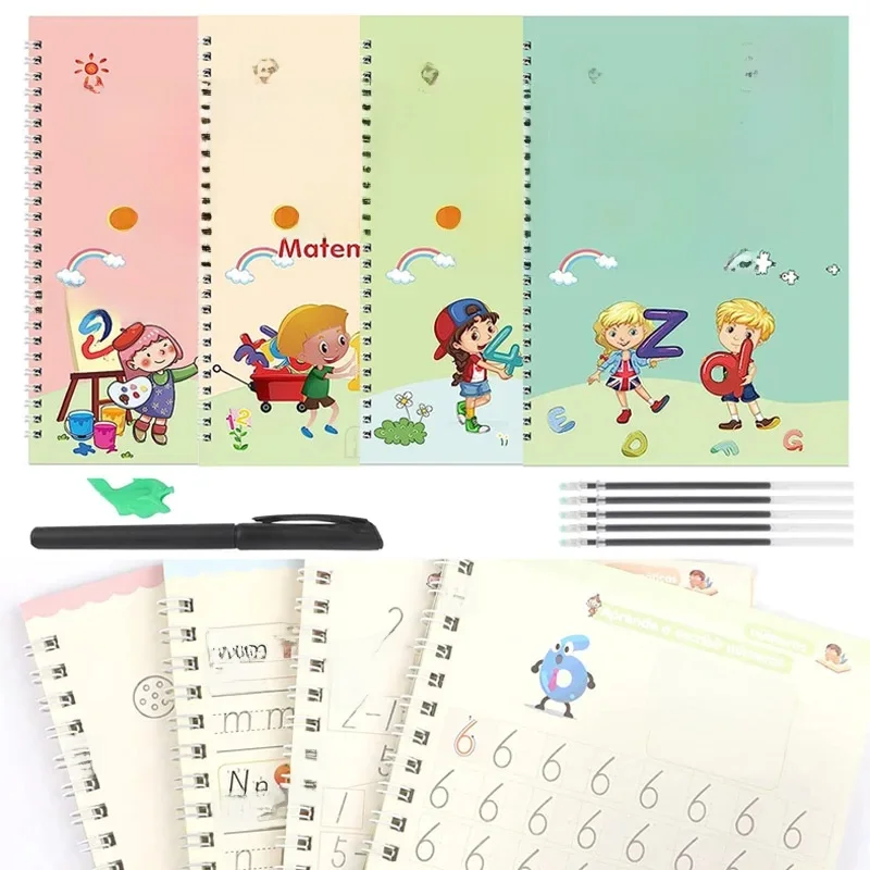Hiszpańskie książki magiczne nauka napisów w sklejce dla dzieci notesy wielokrotnego użytku dla dzieci hiszpańskie pisanie Montessori — zdjęcie produktu 7