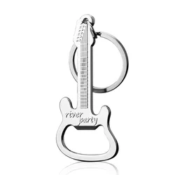 Zinc Alloy Guitar Beer Bottle Opener with Keychain Personalized Logo for Promotion Gift