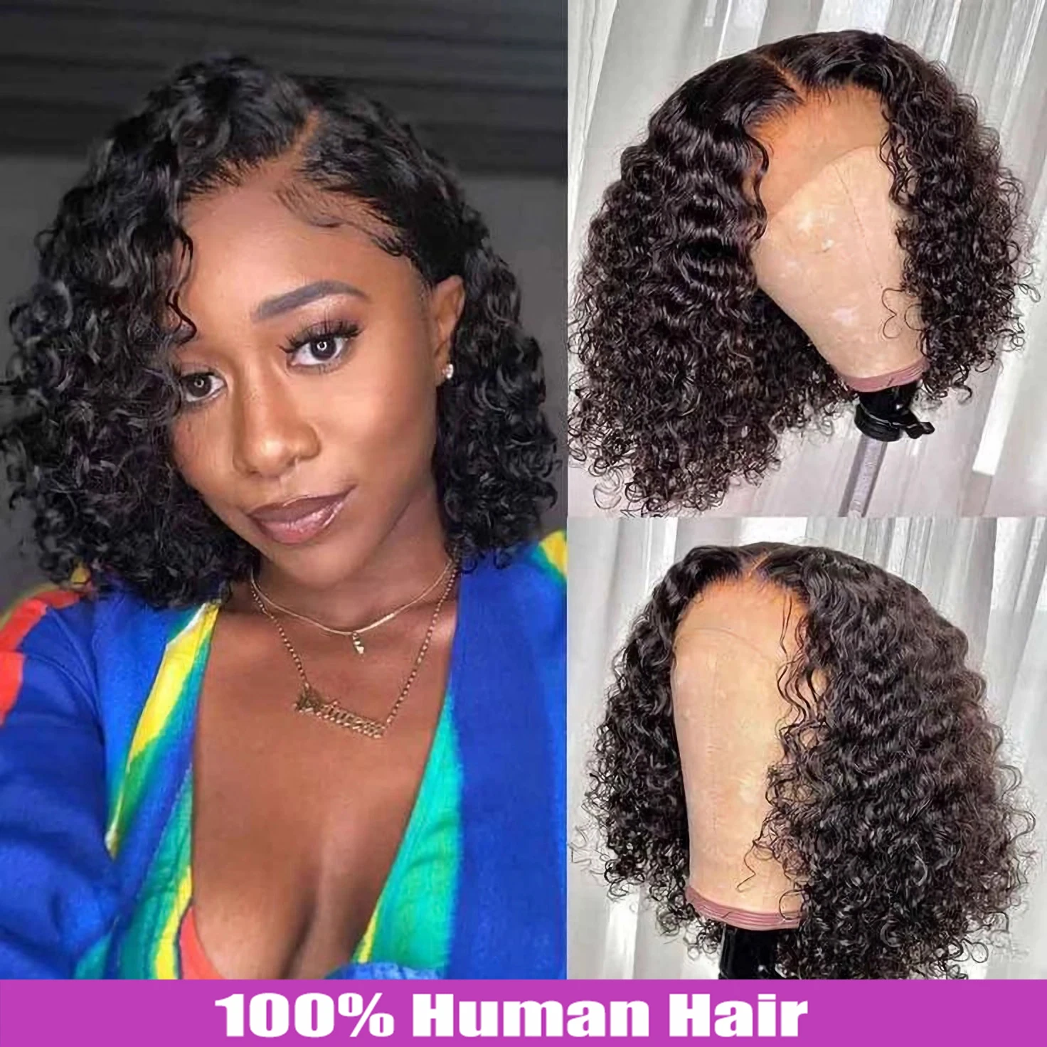 Short Bob Human Hair Lace Frontal Wig 250 Density Natural Color Lace Frontal Brazilian Wigs On Sale For Women 16 Inch Bob Wigs