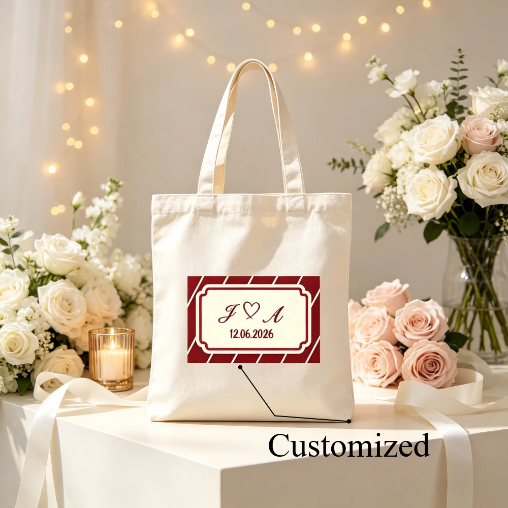 Customized Wedding Gifts, Tote Bags, Customized Text Gifts, Multifunctional Canvas Bags,Valentine's Day and Christmas Gifts.