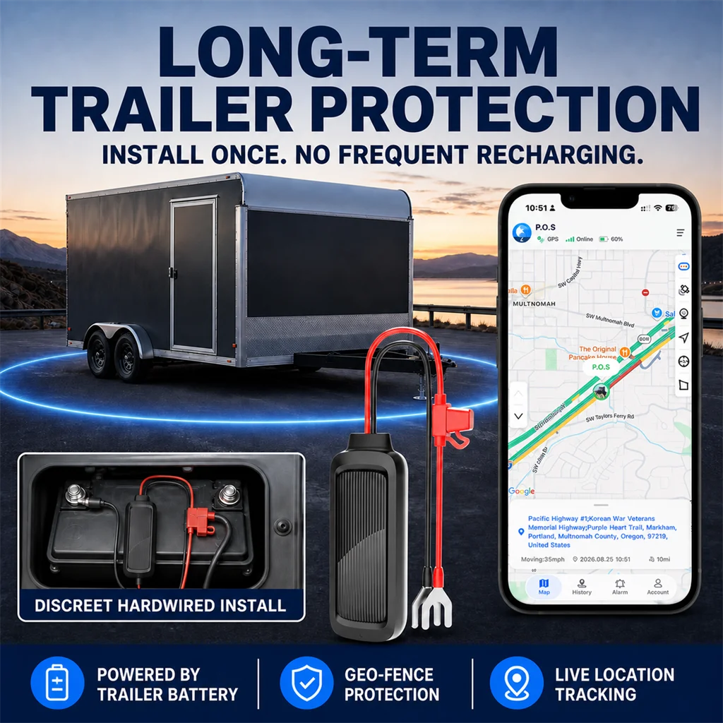 GS20 4G Hardwired GPS Tracker for Trailer Car Truck RV Motorcycle Boat, No Frequent Charging, Geo-Fence & Power Cut Alerts, 9-90V - view 5