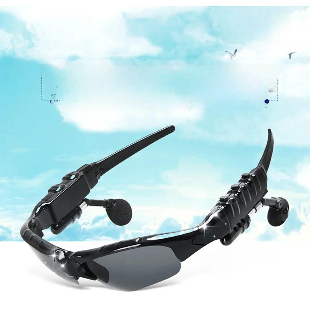 Fones de ouvido estéreo sem fio com microfone óculos de sol para dirigir ciclismo esportes redução