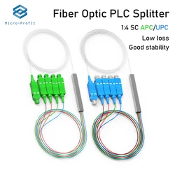 PLC Splitter 1X4 SC APC/UPC 2/10pcs Optica Fiber Spliter Single Mode 1M Mini Steel Tube Type Splitter 1:4 Optical Fast Connector