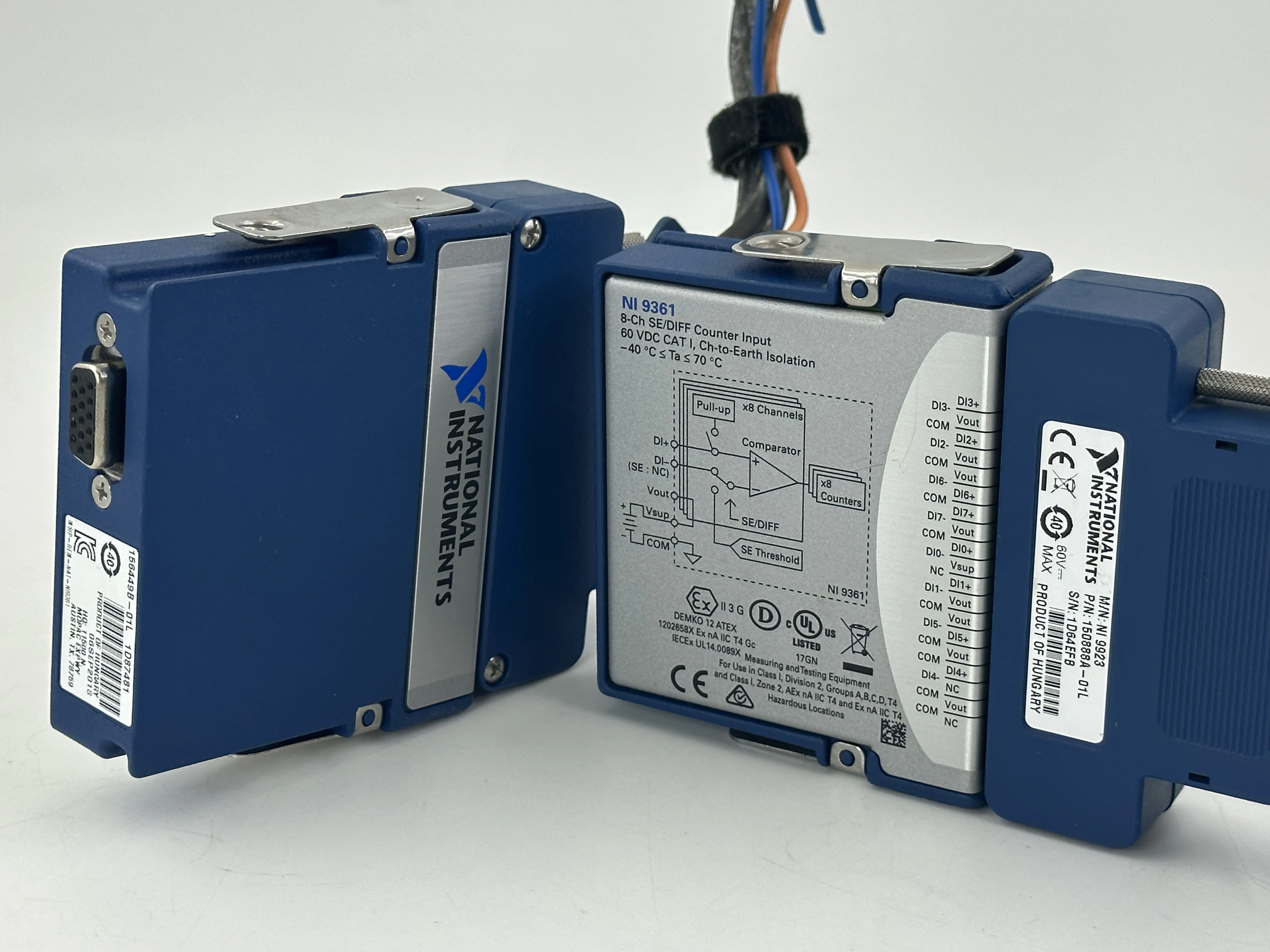 The National Instruments NI TB-9935 module can be paired with the NI-9411 module input