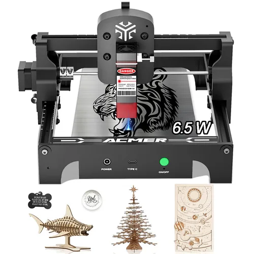 ACMER S1 6.5W graveur Laser Portable 0.04mm haute précision point compressé Mini Machine de gravure de découpe Laser pour le bois