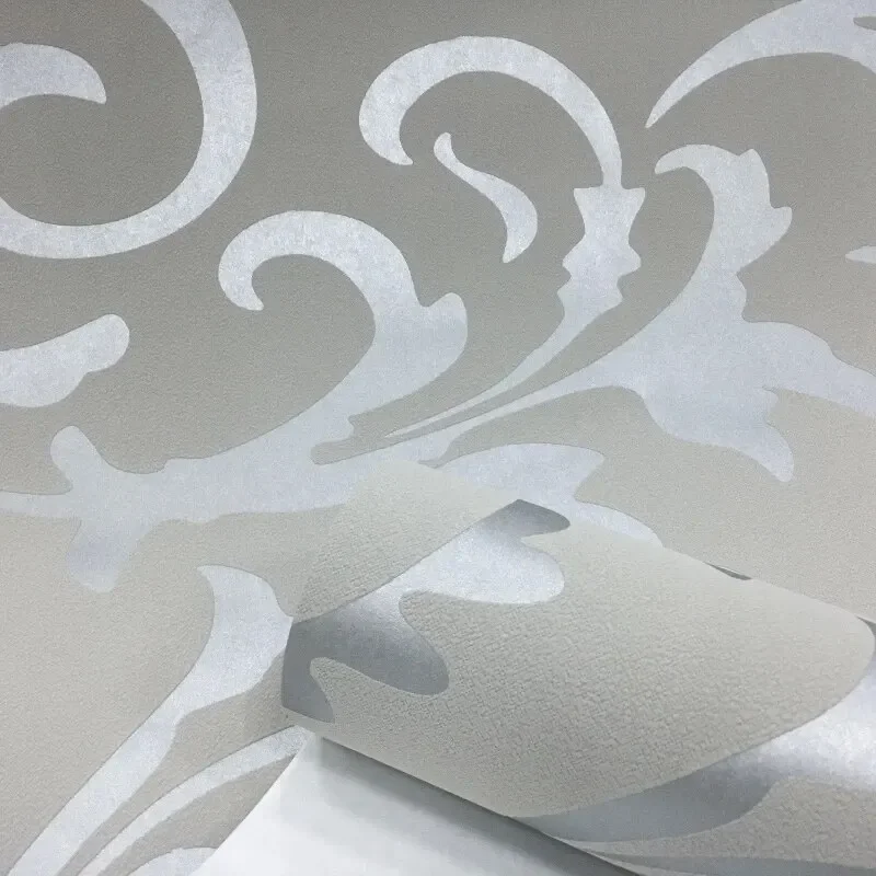 3d cinza vitoriano damasco em relevo papel de parede rolo decoração para casa sala estar quarto revestimentos prata floral luxo