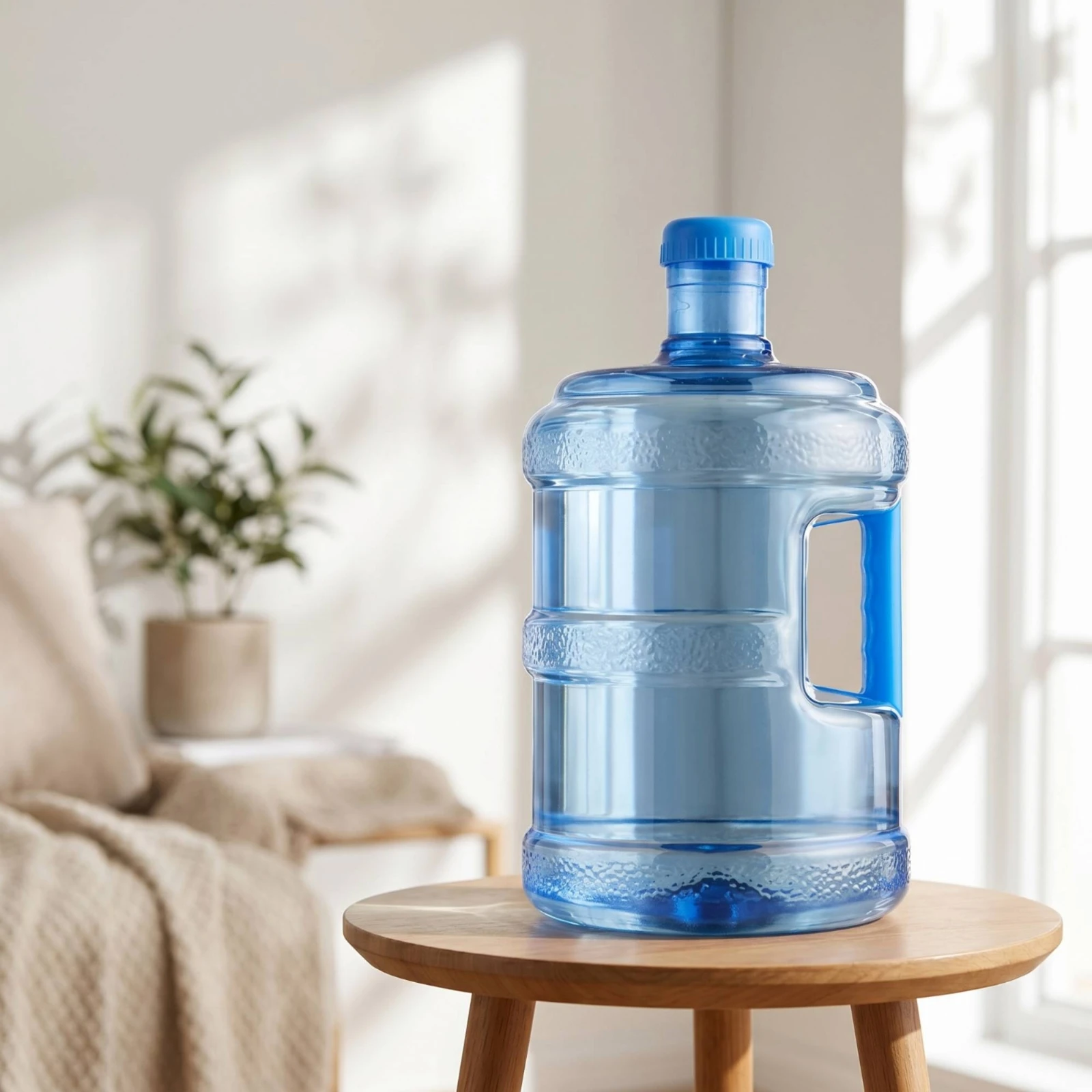 Water Jug with Screw Cap Food-Grade Round Water Jug Reusable for Kitchen, Dorm Room