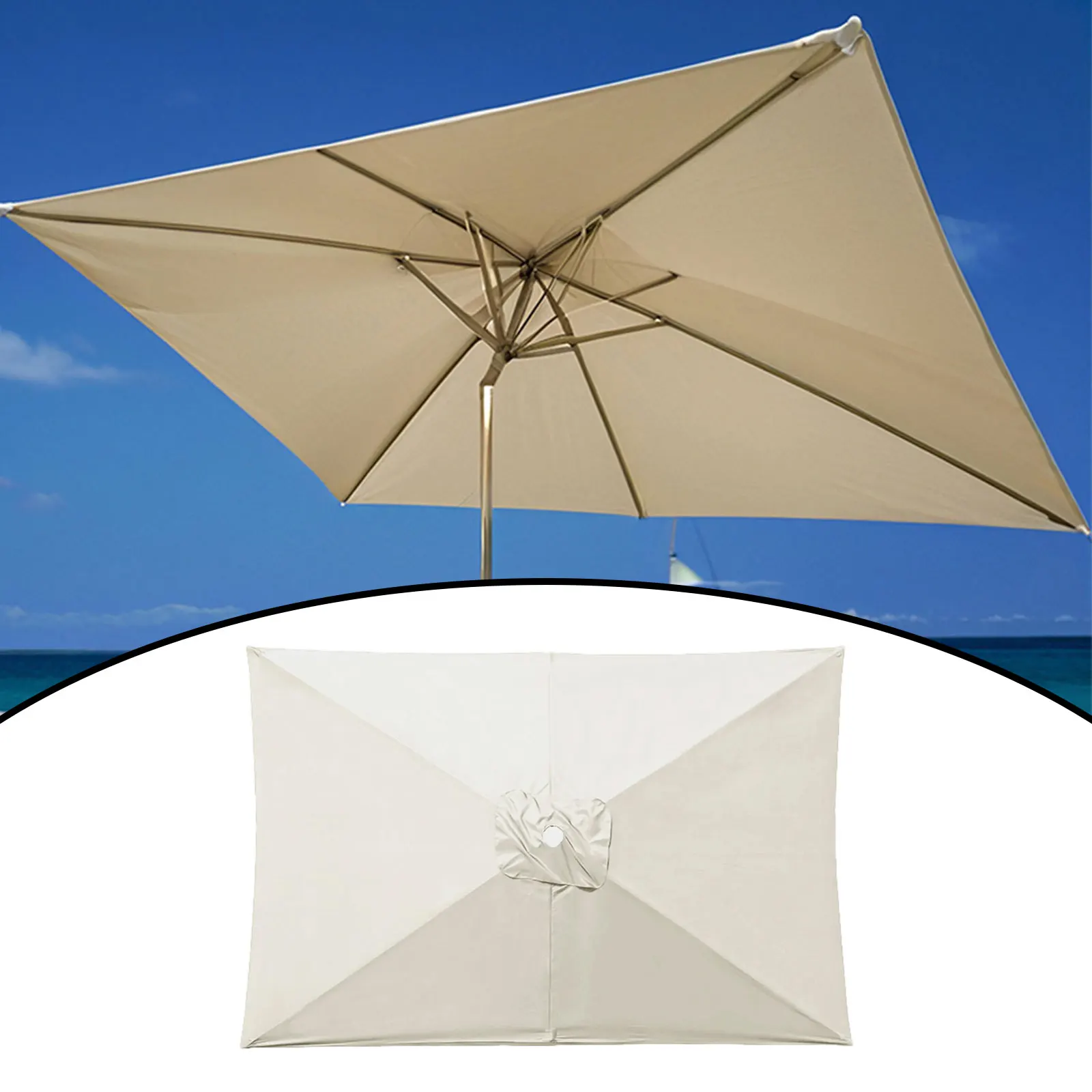 Parasol Canopy Cover Umbrella Patio Umbrella Replacement Canopy Rectangular 2mx3m Waterproof for Outdoor Use Home Deck