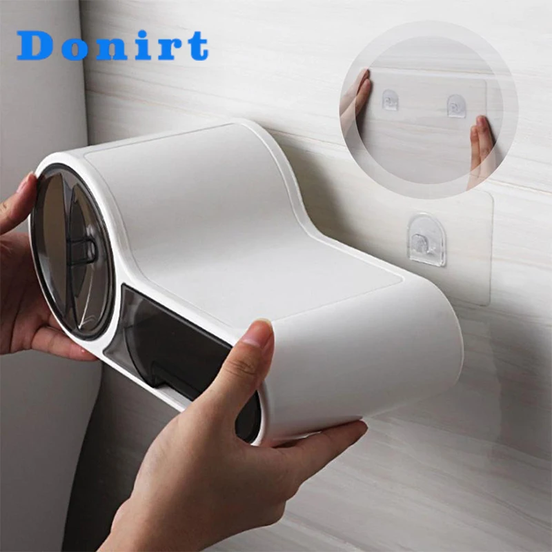 Multifunctional Toilet Paper Holder Rack Waterproof Wall-Mounted Toilet Tissue Box Roll Paper Storage Bathroom Accessories