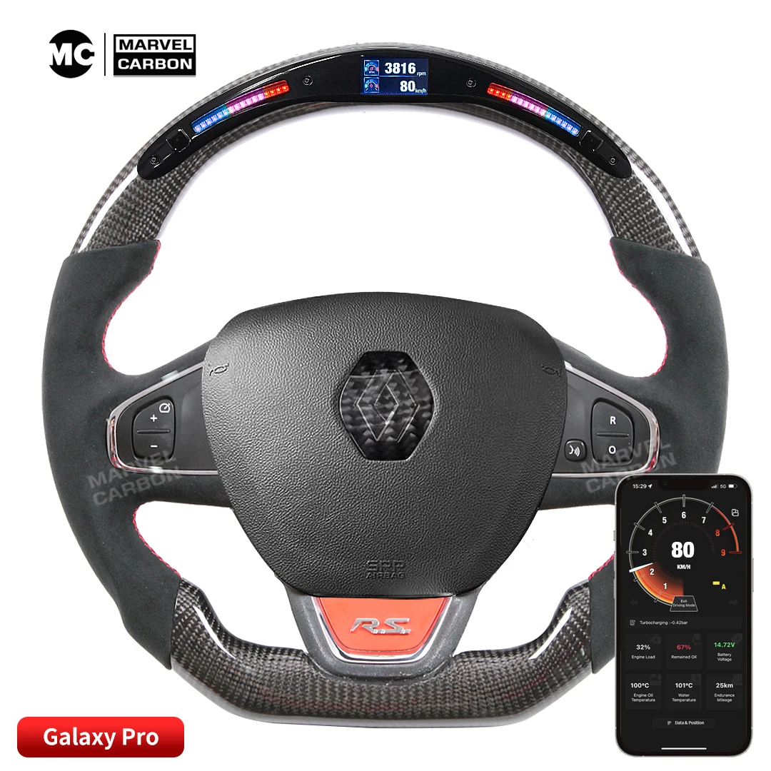 

LED Performance Steering Wheel Display Compatible for Renault + 100% Real Carbon Fiber